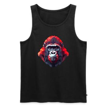 Polygonales Gorilla-Portrait - Modernes Kunst - Männer Premium Bio Tank Top - Schwarz - Vorne - AI Model Male 178 light (178cm)