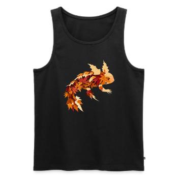 Herbstzauber mit Axolotl: Farbenfrohes Laub und Bl - Männer Premium Bio Tank Top - Schwarz - Vorne - AI Model Male 178 light (178cm)