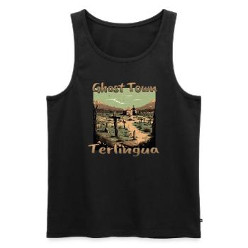 Terlingua, Texas: The ghost town in the heart of the W - Men's Premium Organic Tank Top - black - Front - AI Model Male 178 light (178cm)