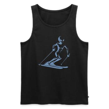 Alien skier silhouette for minimalist - Men's Premium Organic Tank Top - black - Front - Michal (187cm)