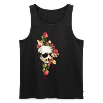 Totenkopf - Männer Premium Bio Tank Top - Schwarz - Vorne - Michal (187cm)