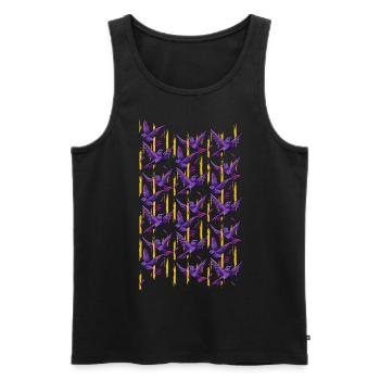 Purple Birds Pattern - Débardeur bio Premium Homme - noir - Devant - AI Model Male 178 light (178cm)