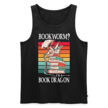 Dragons Bücher Drachen Lesen Bücherwurm - Männer Premium Bio Tank Top - Schwarz - Vorne - Michal (187cm)