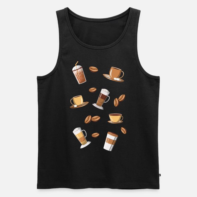 Café Café Grains de café Latte Macchiato - Débardeur bio Premium Homme - noir
