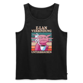 E-Lan Verbindung Unterbrochen Axolotl Fans - Männer Premium Bio Tank Top - Schwarz - Vorne - Michal (187cm)