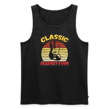 Guitar Classic Number 74 Born in 1974 Turning 74 - Men's Premium Organic Tank Top - black - Front - Michal (187cm)