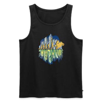 Motorrad Evolution Vintage 80s Retro Biker - Männer Premium Bio Tank Top - Schwarz - Vorne - AI Model Male 178 light (178cm)