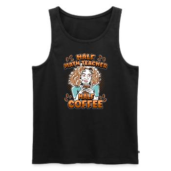 Professeur de demi-mathématiques mi-café - Débardeur bio Premium Homme - noir - Devant - Michal (187cm)