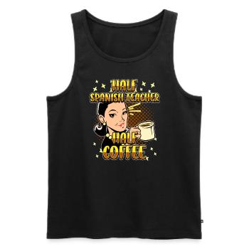 Moitié espagnol Mi-professeur de café - Débardeur bio Premium Homme - noir - Devant - Michal (187cm)
