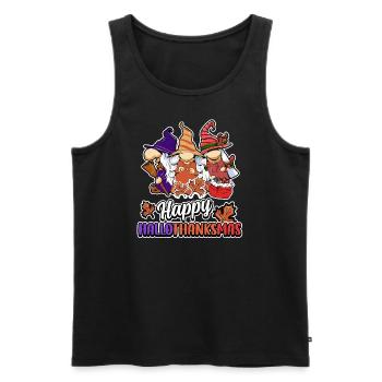 Hallothanksmas Trois Gnomes Halloween Noël - Débardeur bio Premium Homme - noir - Devant - Michal (187cm)