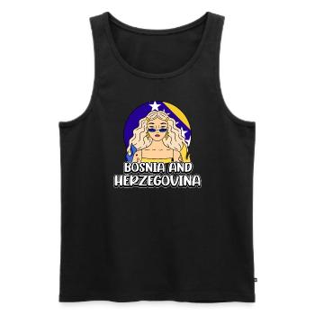 Proud Bosnian Bosniaks Bosnia Herzegovina - Men's Premium Organic Tank Top - black - Front - AI Model Male 178 light (178cm)