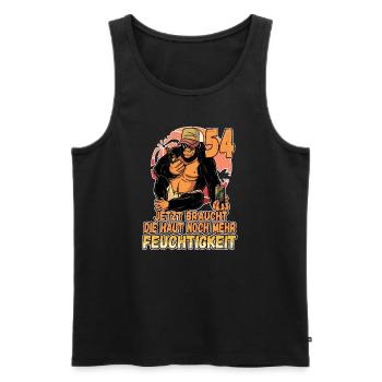 54 jetzt braucht die Haut mehr Feuchtigkeit 54. - Männer Premium Bio Tank Top - Schwarz - Vorne - Michal (187cm)