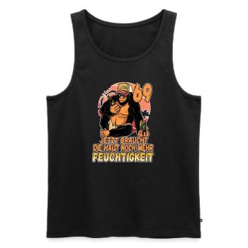 69 jetzt braucht die Haut mehr Feuchtigkeit 69. - Männer Premium Bio Tank Top - Schwarz - Vorne - Michal (187cm)