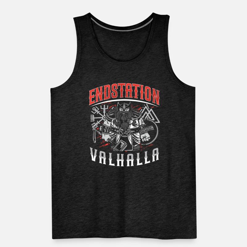 Endstation Valhalla Wikinger Krieger Männer Premium Bio Tank Top