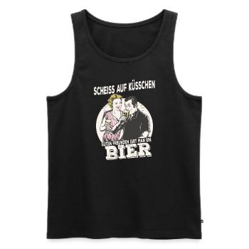 Guten Freunden gibt man ein Bier Party Saufen - Männer Premium Bio Tank Top - Schwarz - Vorne - Michal (187cm)