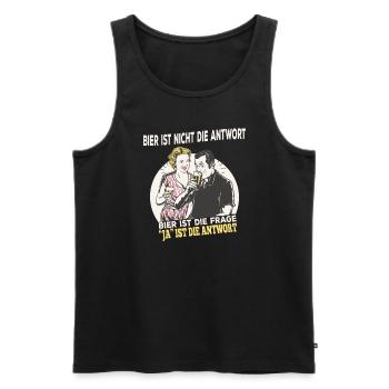 Bier ist nicht die Antwort Bier Party Saufen - Männer Premium Bio Tank Top - Schwarz - Vorne - Michal (187cm)