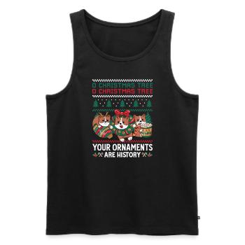 Chats O Arbre de Noël Ornements Drôles Pyjama - Débardeur bio Premium Homme - noir - Devant - Michal (187cm)