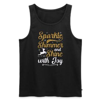 Sparkle Shimmer And Shine with Joy Christmas - Men's Premium Organic Tank Top - black - Front - Michal (187cm)