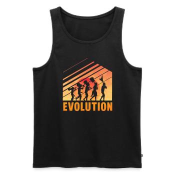 Human Evolution Guitar Band Retro Vintage - Débardeur bio Premium Homme - noir - Devant - Michal (187cm)
