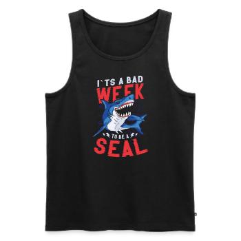 Its A Bad Week To Be A Seal Shark Lovers - Men's Premium Organic Tank Top - black - Front - AI Model Male 178 light (178cm)