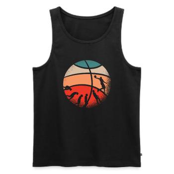 Basketball Evolution From Monkey To Men BBall - Débardeur bio Premium Homme - noir - Devant - Michal (187cm)