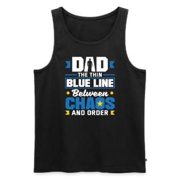 Dad the Protector Father's Day Design for - Männer Premium Bio Tank Top - Schwarz - Vorne - Michal (187cm)