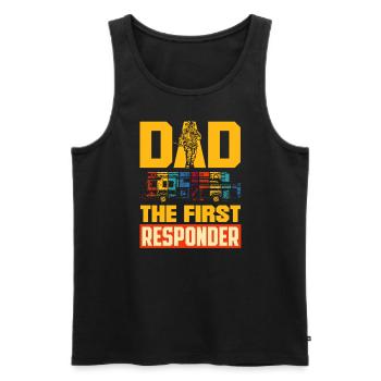Dad the first Responder Firefighter Design for - Men's Premium Organic Tank Top - black - Front - Michal (187cm)