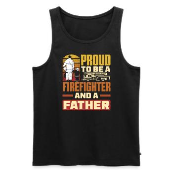 Proud to be a Friefighter and a Dad for Father's - Men's Premium Organic Tank Top - black - Front - Michal (187cm)