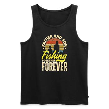 Father And Son Fishing Together Forever Father's - Männer Premium Bio Tank Top - Schwarz - Vorne - Michal (187cm)