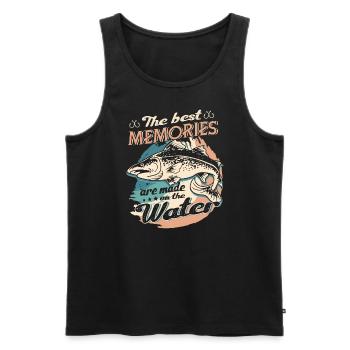 The Best Memories Made On The Water Father's Day - Männer Premium Bio Tank Top - Schwarz - Vorne - AI Model Male 178 light (178cm)