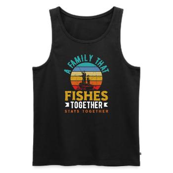 A Family That Fishes Together Stays Together - Men's Premium Organic Tank Top - black - Front - Michal (187cm)