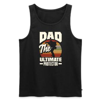 Dad The Ultimate Protector Father's Day - Männer Premium Bio Tank Top - Schwarz - Vorne - Michal (187cm)