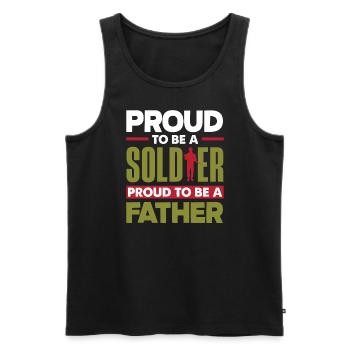 Proud to be a Soldier and Dad Father's Day - Männer Premium Bio Tank Top - Schwarz - Vorne - Michal (187cm)