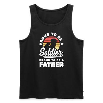 Proud to be a Soldier and Dad Father's Day - Männer Premium Bio Tank Top - Schwarz - Vorne - Michal (187cm)