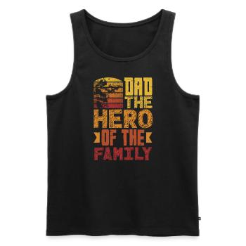 Dad The Hero Of The Family Father's Day - Men's Premium Organic Tank Top - black - Front - Michal (187cm)