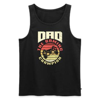 Dad The Gaming Champion Fathers Day Gamer - Männer Premium Bio Tank Top - Schwarz - Vorne - Michal (187cm)