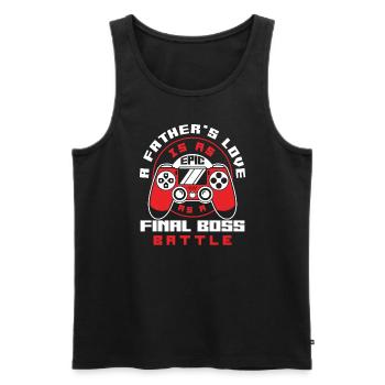 Fathers Love Is Epic Like A Boss Battle Fathers - Men's Premium Organic Tank Top - black - Front - Michal (187cm)