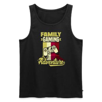 Jeu en famille Aventure Fête des pères Gamer - Débardeur bio Premium Homme - noir - Devant - Michal (187cm)