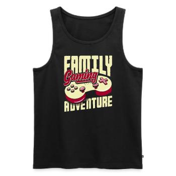 Jeu en famille Aventure Fête des pères Gamer - Débardeur bio Premium Homme - noir - Devant - Michal (187cm)