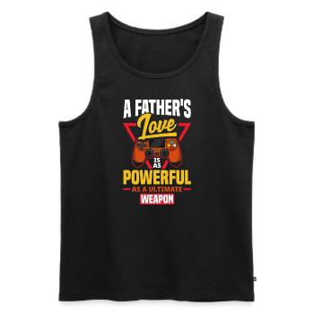 Fathers Love Is Powerful Fathers Day Gamer - Men's Premium Organic Tank Top - black - Front - Michal (187cm)