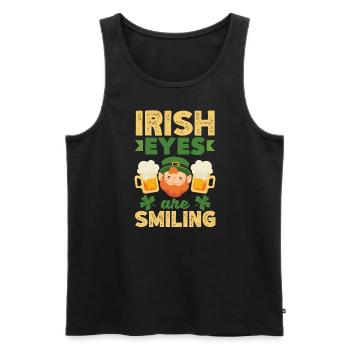 Irish Eyes Are Smiling St Patricks Day Shamrock - Männer Premium Bio Tank Top - Schwarz - Vorne - Michal (187cm)