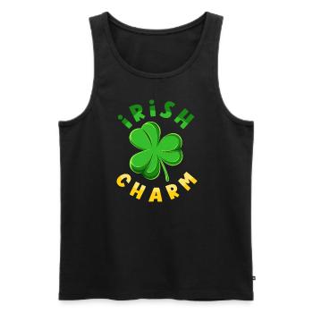 Irish Charm Celebrate Ireland St Patricks Day - Men's Premium Organic Tank Top - black - Front - Michal (187cm)