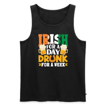 Irlandais pour un jour ivre pour une semaine Fête de la Saint-Patrick - Débardeur bio Premium Homme - noir - Devant - Michal (187cm)