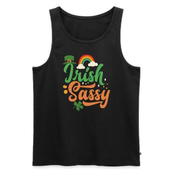 Irish Sassy Celebrate Ireland St Patricks Day - Men's Premium Organic Tank Top - black - Front - Michal (187cm)