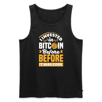 J’ai investi dans Bitcoin avant que ce ne soit cool - Débardeur bio Premium Homme - noir - Devant - Michal (187cm)
