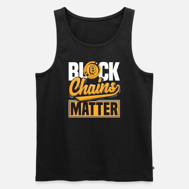 Block Chains Matter Cryptocurrency BTC - Men's Premium Organic Tank Top - black