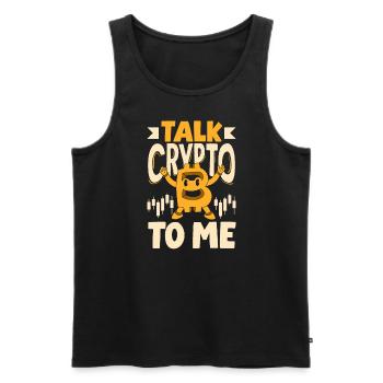 Talk Crypto To Me Cryptocurrency Mining BTC - Männer Premium Bio Tank Top - Schwarz - Vorne - Michal (187cm)