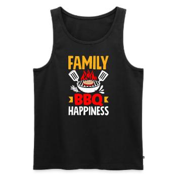 Family BBQ Happiness Father's Day Grill - Männer Premium Bio Tank Top - Schwarz - Vorne - Michal (187cm)