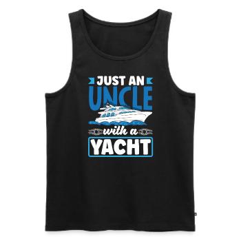 Just An Uncle With A Yacht for a Seaman Sailor - Männer Premium Bio Tank Top - Schwarz - Vorne - AI Model Male 178 light (178cm)