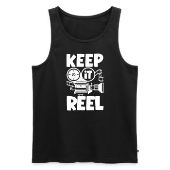 Keep It Reel Filmmaker - Männer Premium Bio Tank Top - Schwarz - Vorne - Michal (187cm)